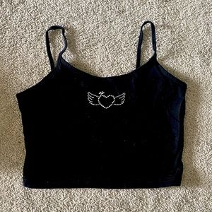 Black angel heart tank